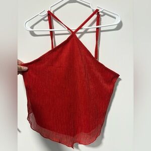 Sparkly red halter top
